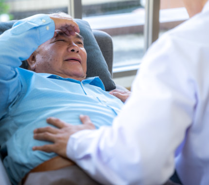 elder patient man visit doctor at hospital to medical health care check, health insurance