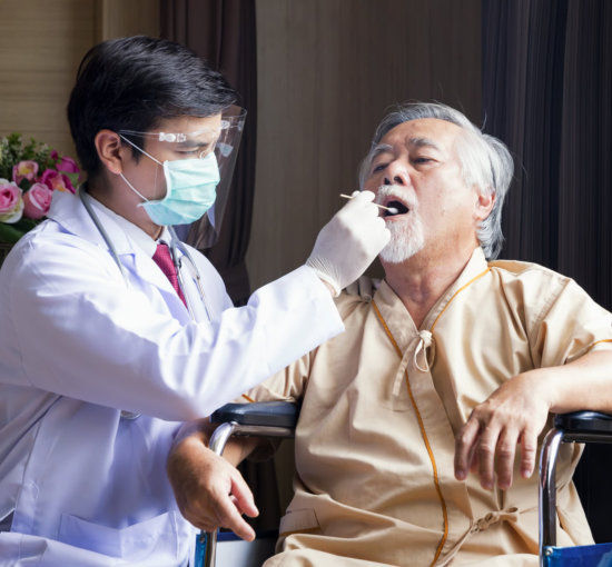 man test the elderly man
